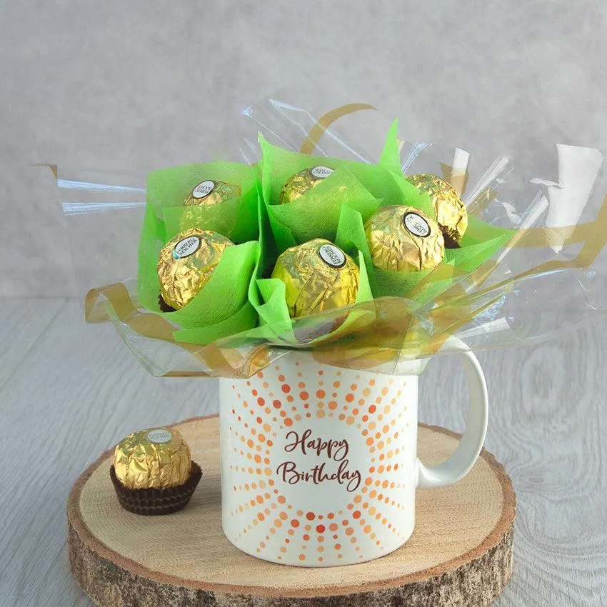 Happy Birthday Ferrero Rocher Mug Bouquet