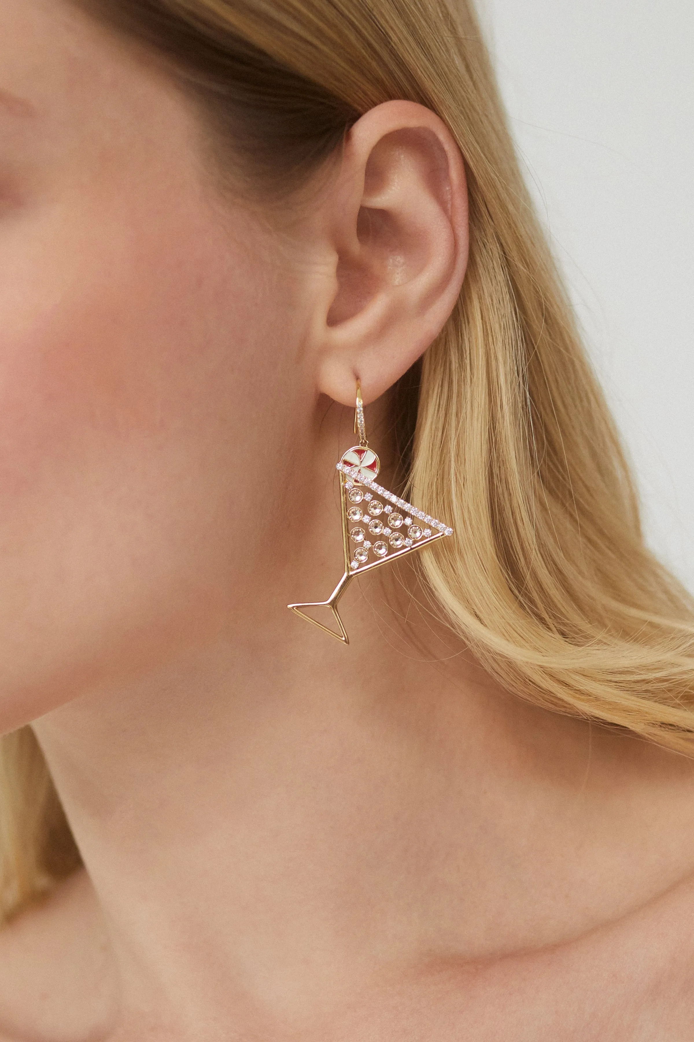 HOLI-DAZE PEPPERMINT MARTINI DROP EARRINGS