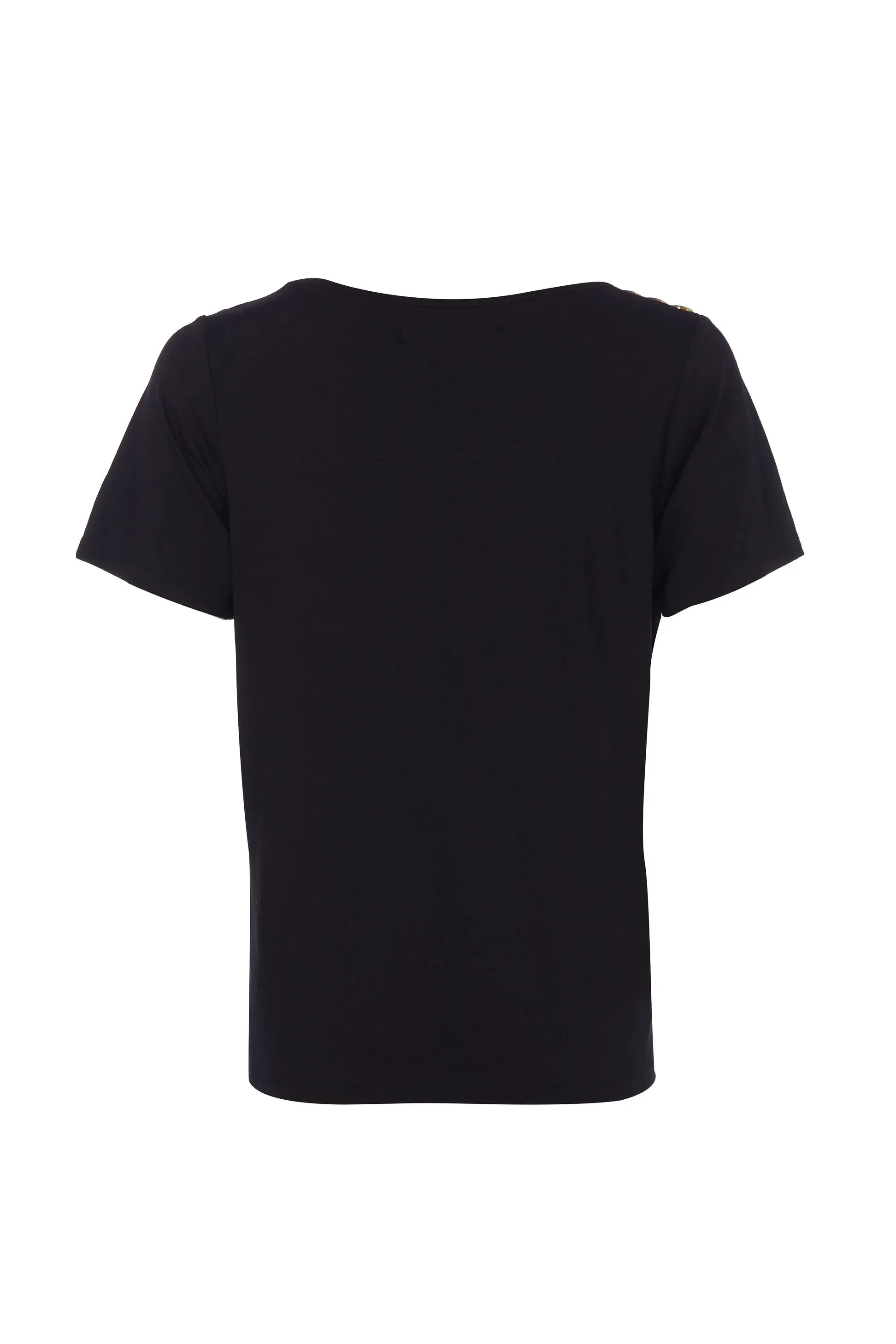 Holland Cooper Relax Fit V Neck Tee in Black