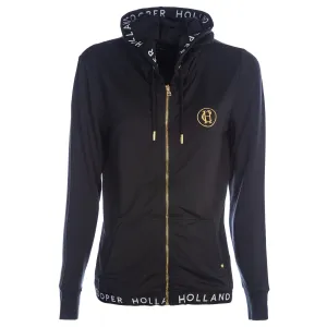 Holland Cooper Zip Lounge Ladies Hoodie Sweat Top in Black