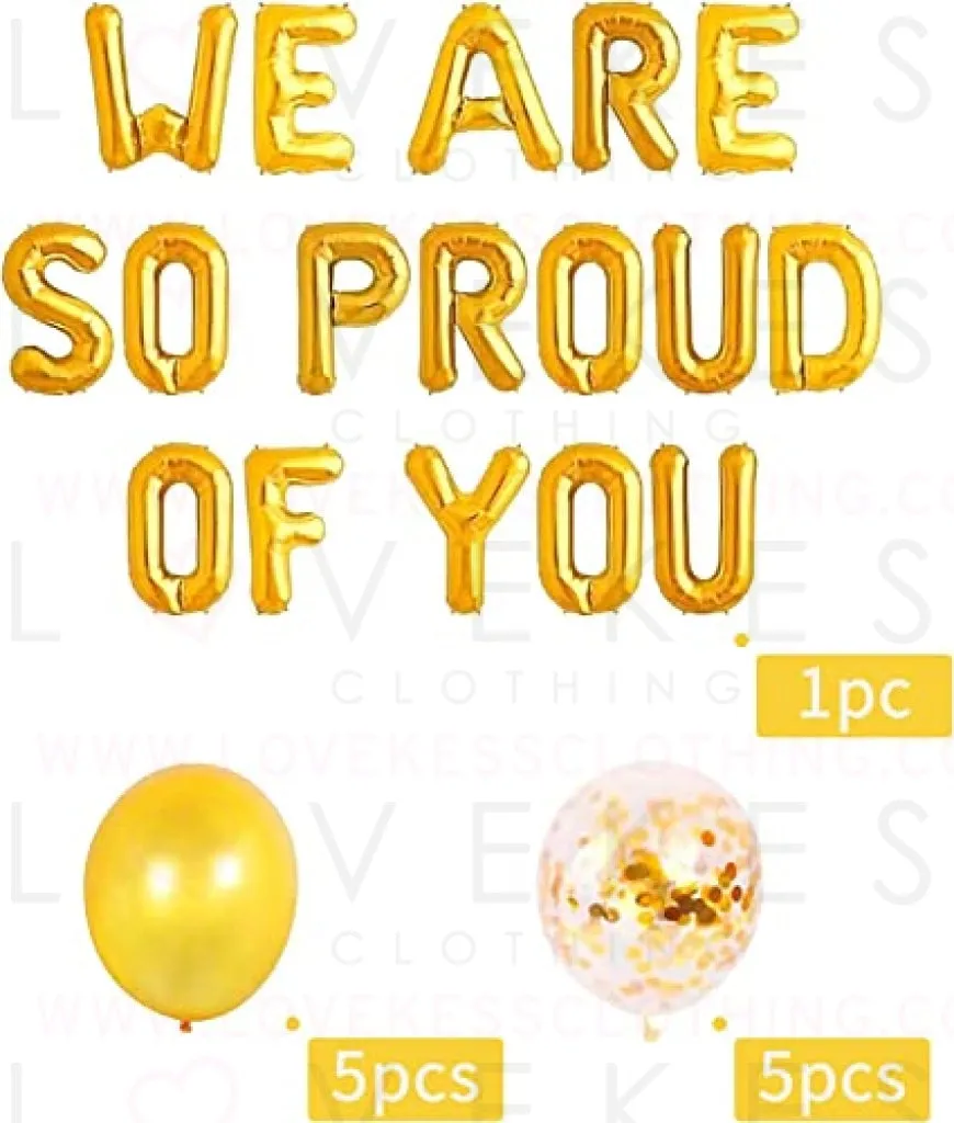 JeVenis Set of 11 We Are So Proud of You Balloon Graduation Banner Congratulations Banner Graduation Party Decorations Graduation Commencement Decoration