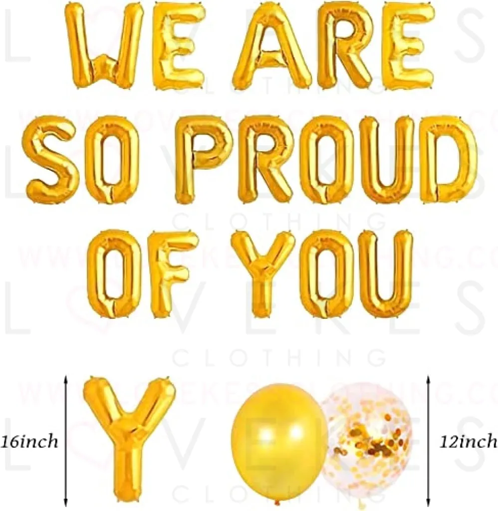 JeVenis Set of 11 We Are So Proud of You Balloon Graduation Banner Congratulations Banner Graduation Party Decorations Graduation Commencement Decoration