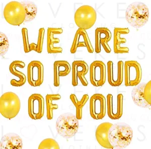 JeVenis Set of 11 We Are So Proud of You Balloon Graduation Banner Congratulations Banner Graduation Party Decorations Graduation Commencement Decoration