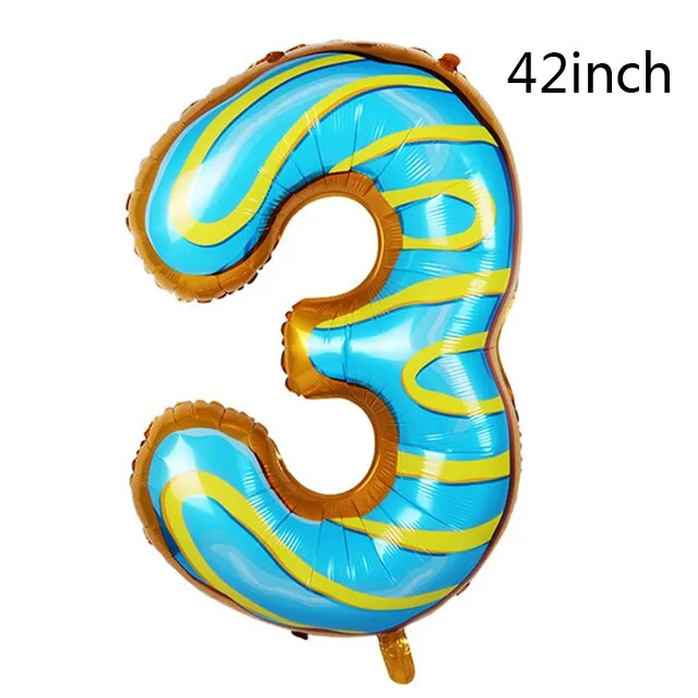 Kids Donut Birthday Party 42 Inch Digital Foil Balloon Baby Shower Happy Birthday Decoration Inflatable Ball Sweet Kids Party