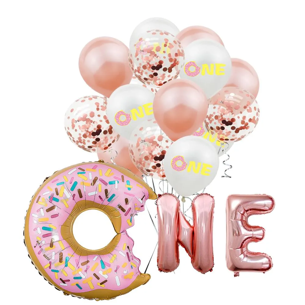 Kids Donut Birthday Party 42 Inch Digital Foil Balloon Baby Shower Happy Birthday Decoration Inflatable Ball Sweet Kids Party