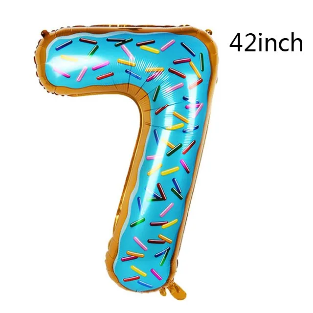 Kids Donut Birthday Party 42 Inch Digital Foil Balloon Baby Shower Happy Birthday Decoration Inflatable Ball Sweet Kids Party