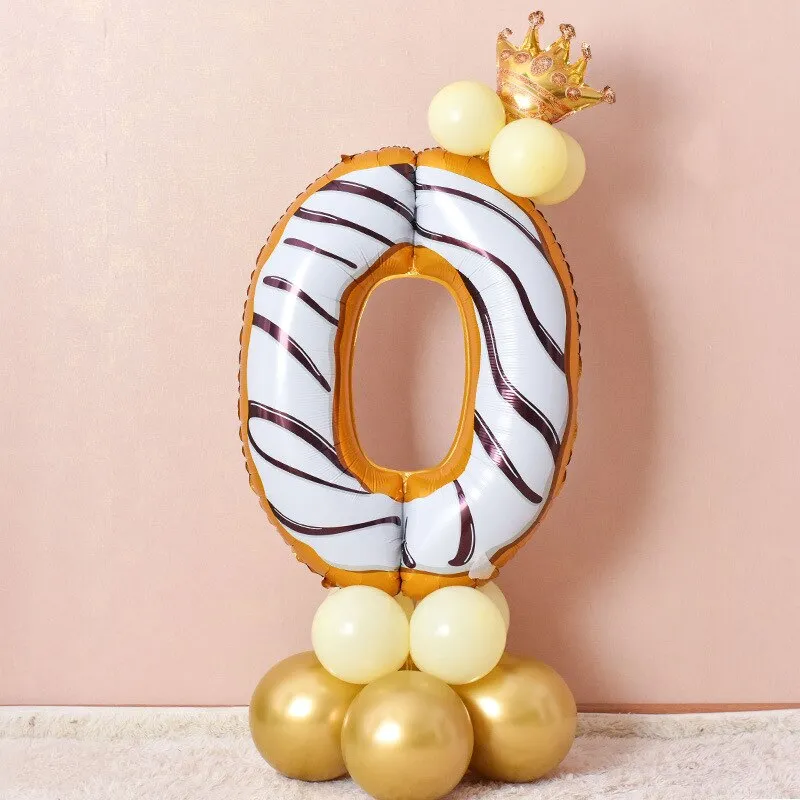 Kids Donut Birthday Party 42 Inch Digital Foil Balloon Baby Shower Happy Birthday Decoration Inflatable Ball Sweet Kids Party