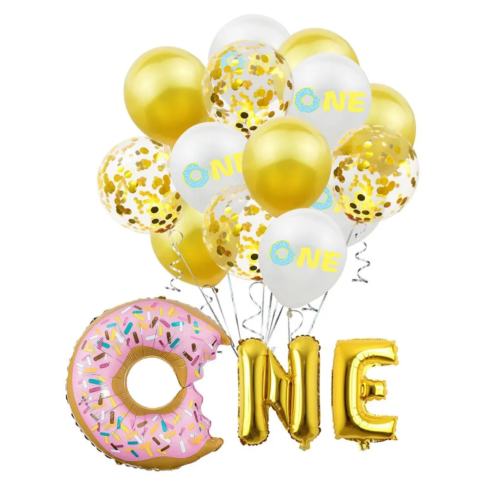 Kids Donut Birthday Party 42 Inch Digital Foil Balloon Baby Shower Happy Birthday Decoration Inflatable Ball Sweet Kids Party