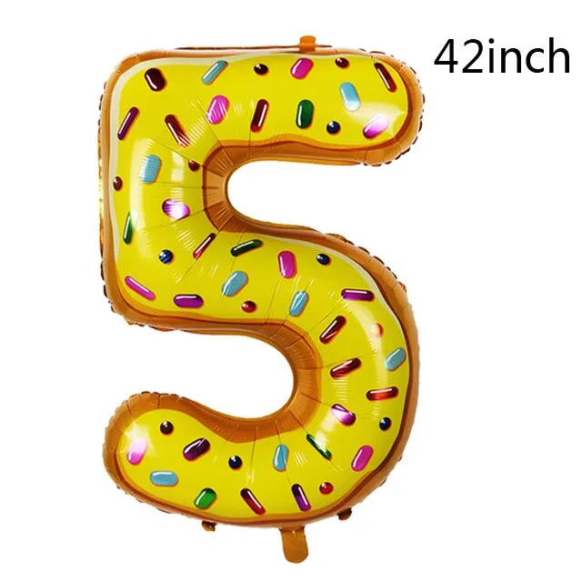 Kids Donut Birthday Party 42 Inch Digital Foil Balloon Baby Shower Happy Birthday Decoration Inflatable Ball Sweet Kids Party