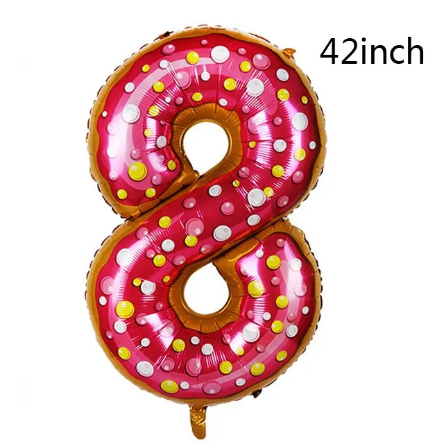 Kids Donut Birthday Party 42 Inch Digital Foil Balloon Baby Shower Happy Birthday Decoration Inflatable Ball Sweet Kids Party