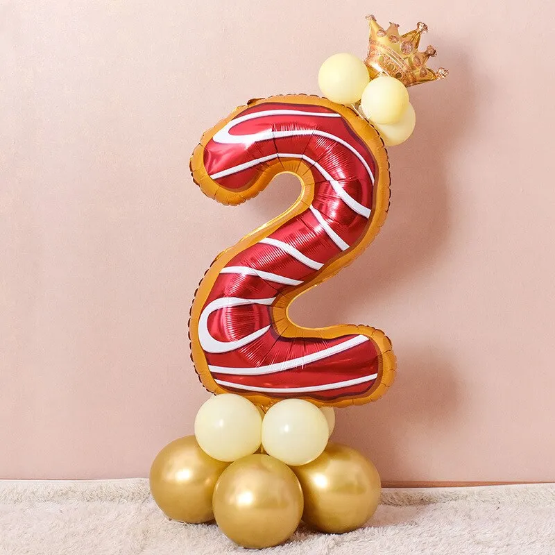 Kids Donut Birthday Party 42 Inch Digital Foil Balloon Baby Shower Happy Birthday Decoration Inflatable Ball Sweet Kids Party