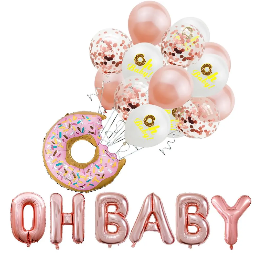 Kids Donut Birthday Party 42 Inch Digital Foil Balloon Baby Shower Happy Birthday Decoration Inflatable Ball Sweet Kids Party