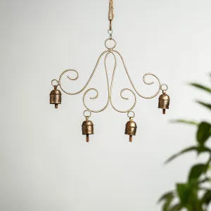 Kutch Copper Coated 4 Bell Double Chimes