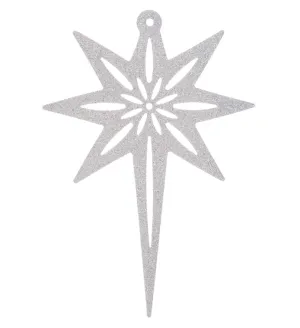 Large White Glitter Hanging North Star Ornament