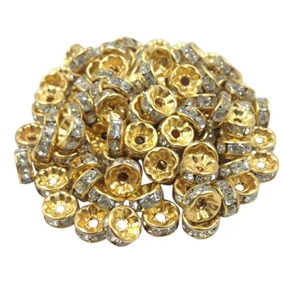 LNRRABC 50 pcs/lot 8MM Fashion DIY cheap alloy Wheel Charm Loose Spacer Matal Beads for Jewelry Making Free Shipping Wholes LIF