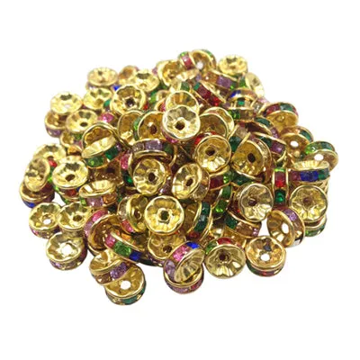 LNRRABC 50 pcs/lot 8MM Fashion DIY cheap alloy Wheel Charm Loose Spacer Matal Beads for Jewelry Making Free Shipping Wholes LIF