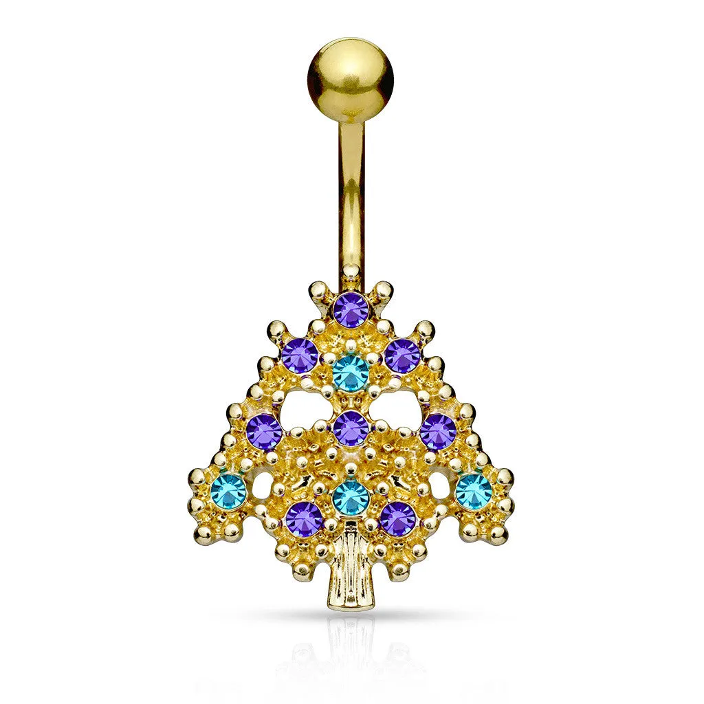 Merry Baubles Christmas Tree Belly Ring