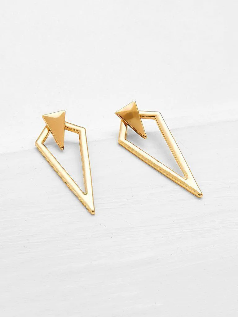 Metal Triangle Design Geometric Earrings