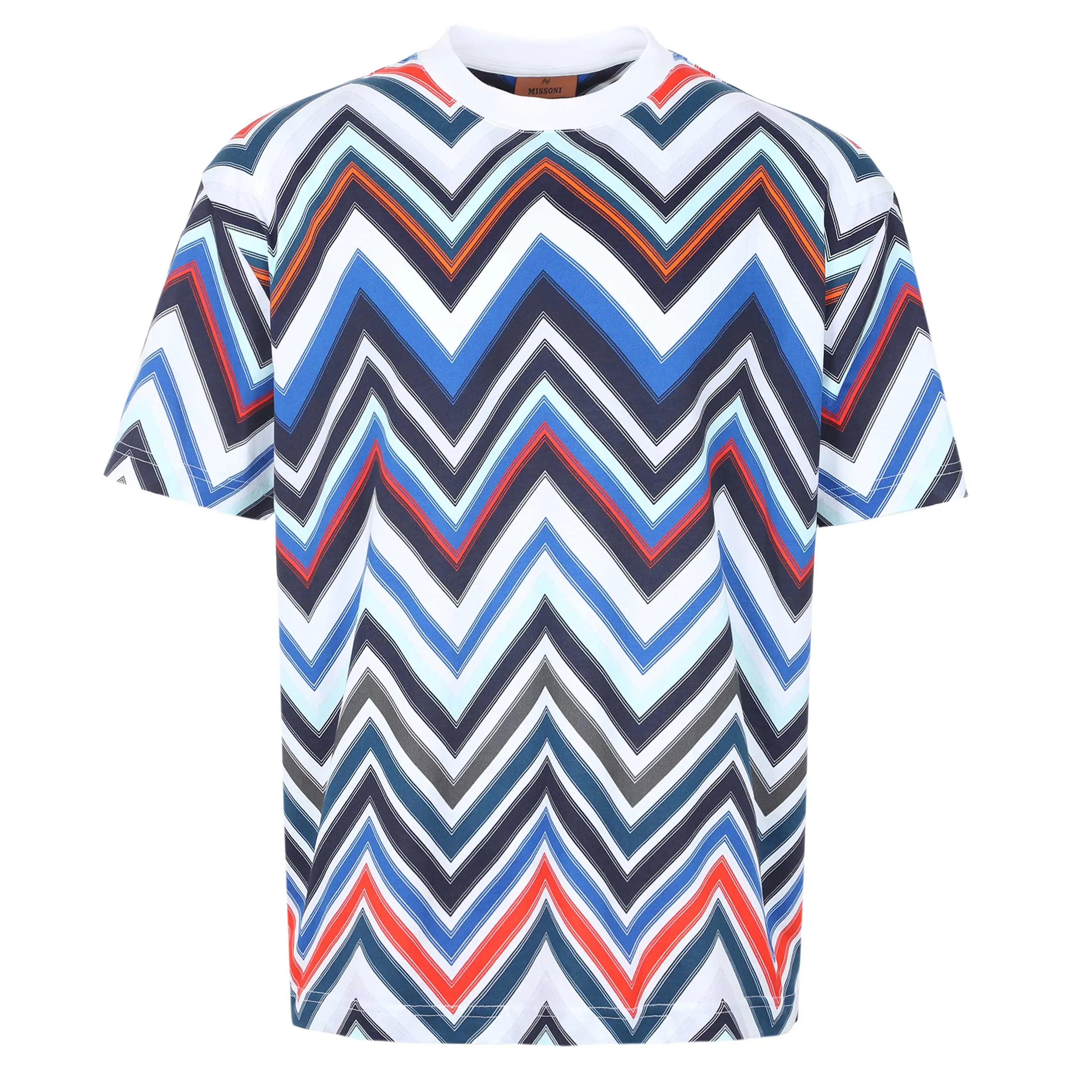 Missoni Zig Zag T-Shirt in Multi Red & Blue