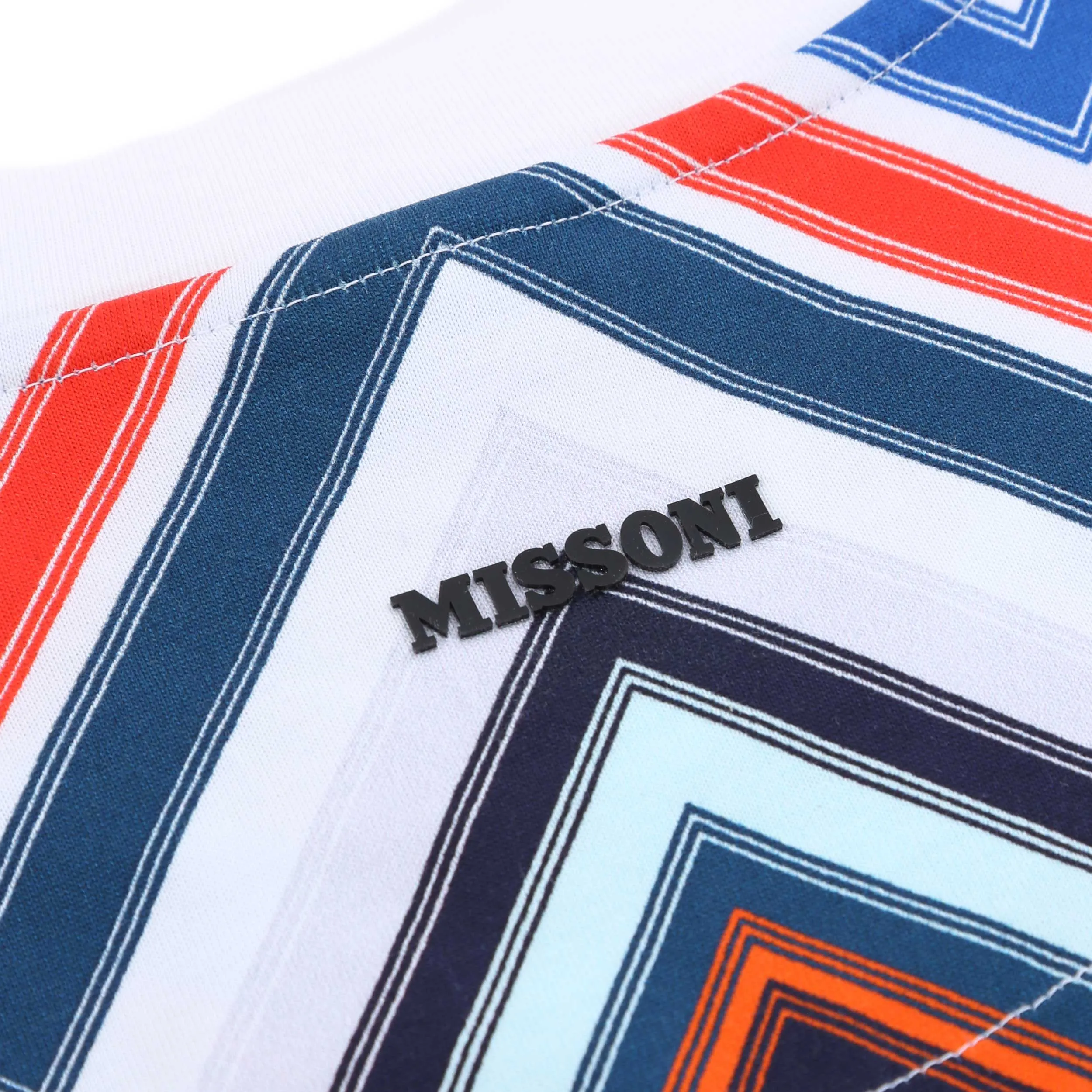 Missoni Zig Zag T-Shirt in Multi Red & Blue