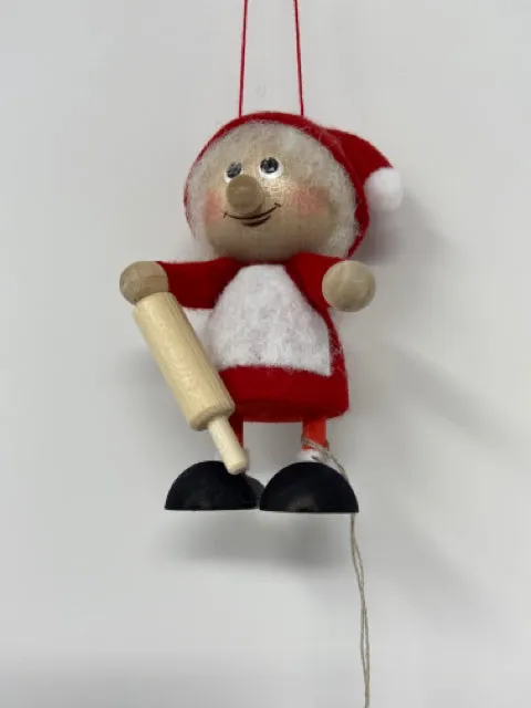 Mrs Santa With Rolling Pin