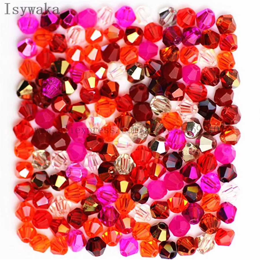 Multicolor 100pcs 4mm Bicone Austria Crystal Beads for DIY Jewelry Making