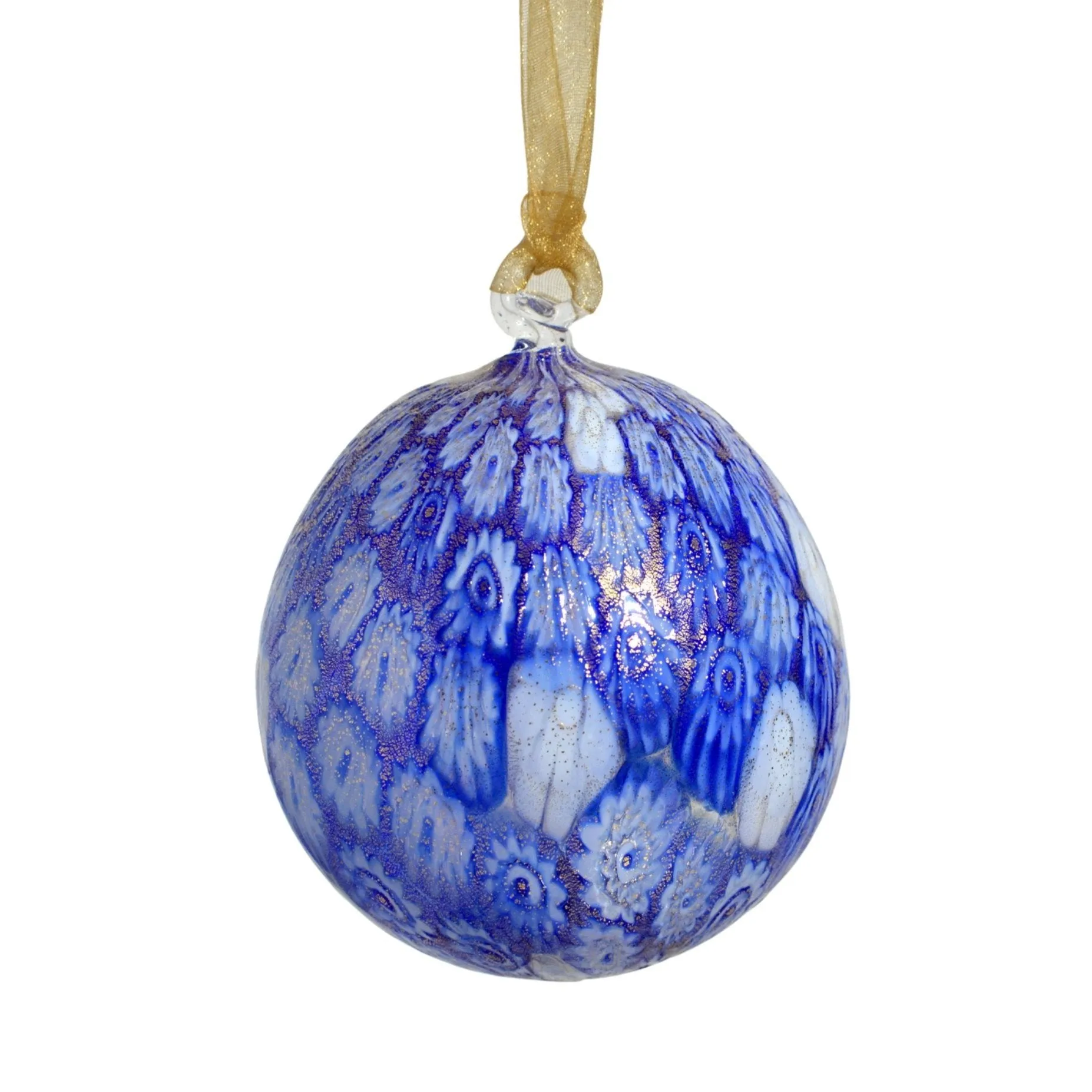 Murano Blown Glass Millefiori Mosaic Holiday Ornament; Multiple colors