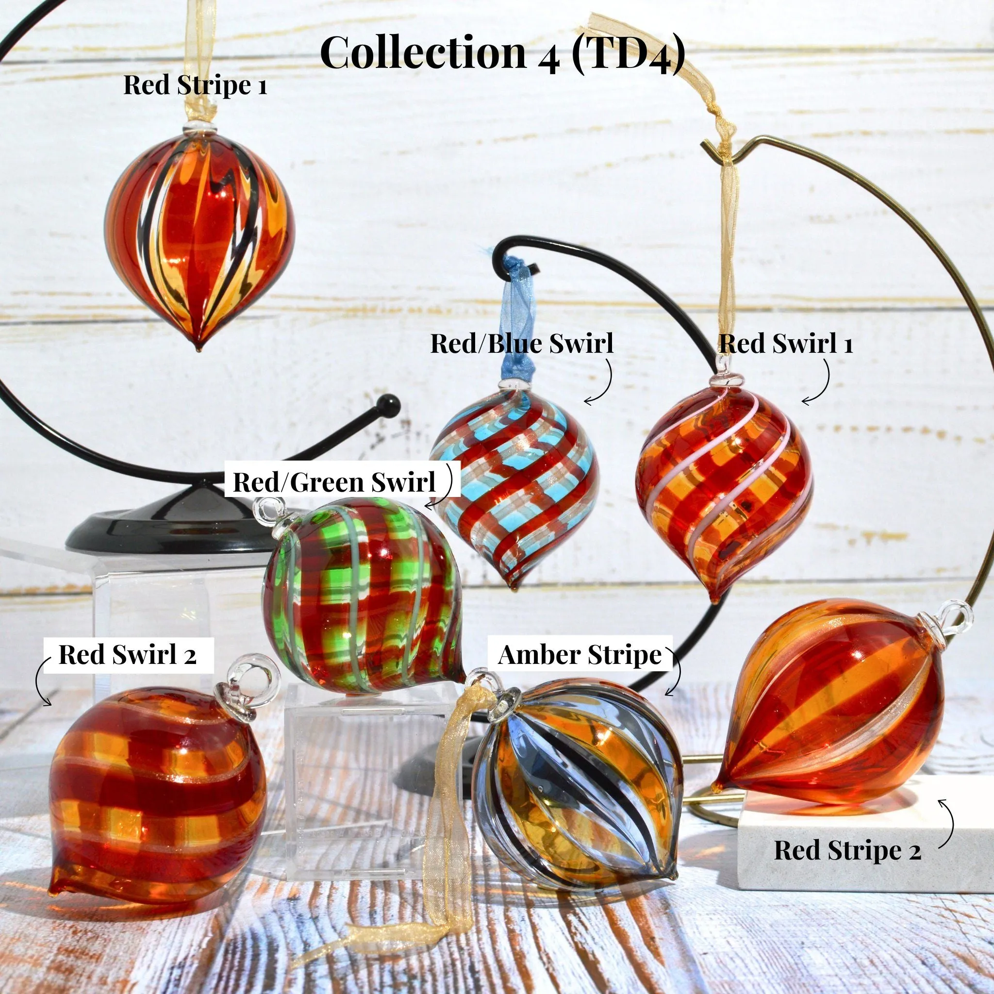 Murano Glass Filigrana Teardrop Medium Ornament, Made in Italy