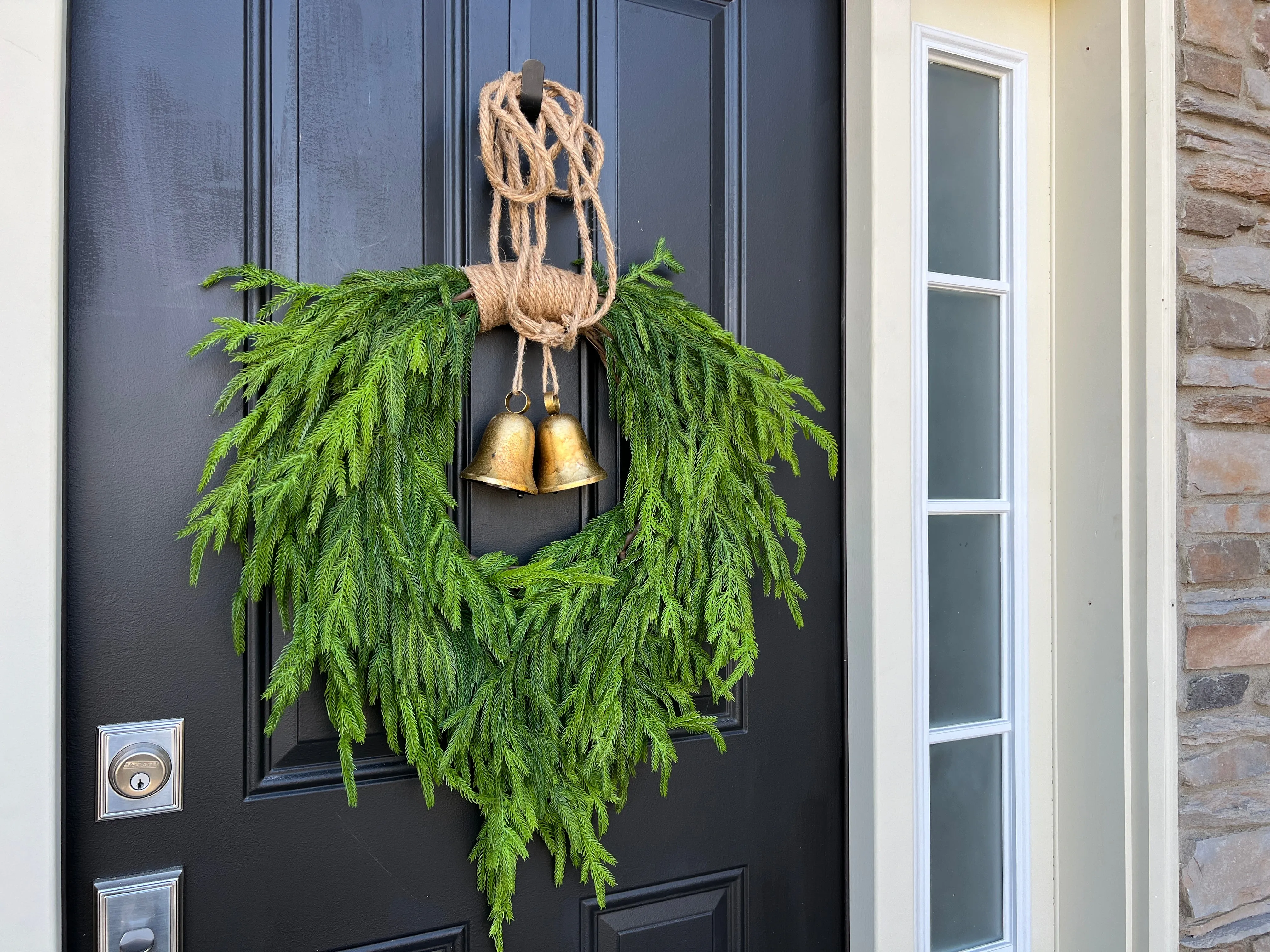 Norfolk Pine Bell Wreath for Christmas