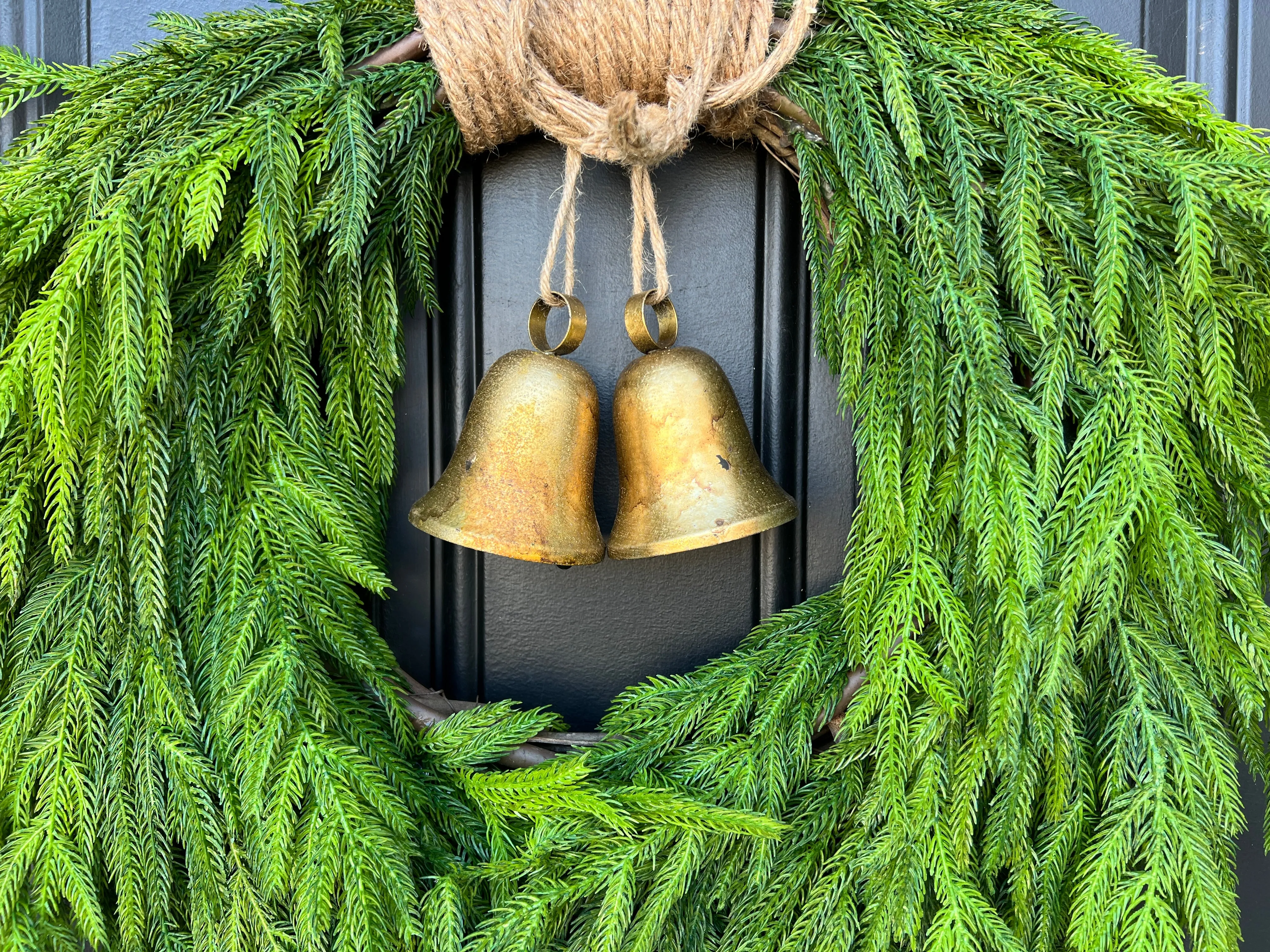 Norfolk Pine Bell Wreath for Christmas