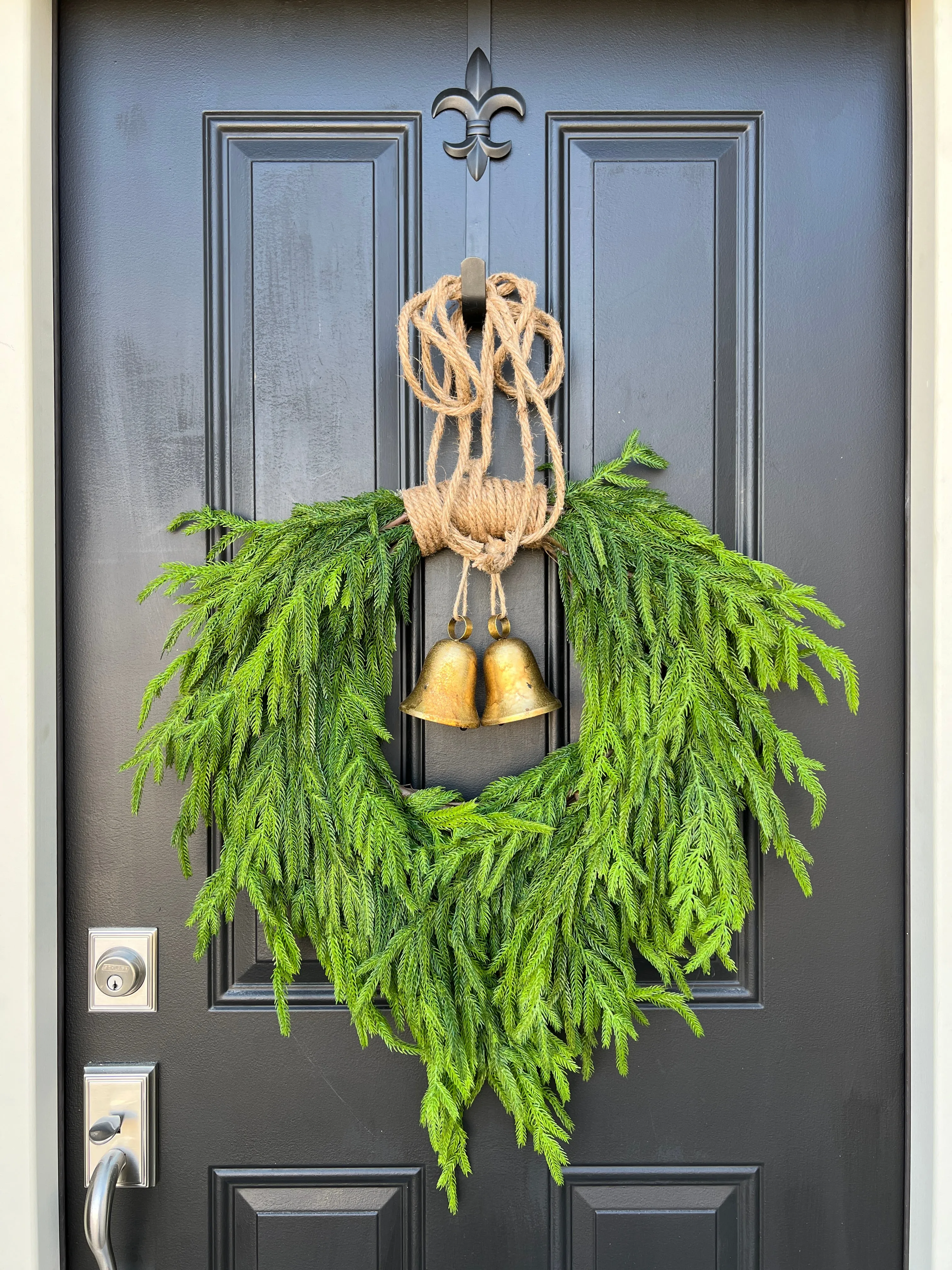 Norfolk Pine Bell Wreath for Christmas