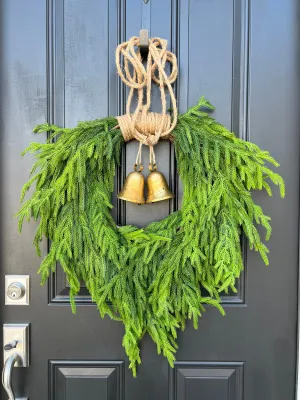 Norfolk Pine Bell Wreath for Christmas