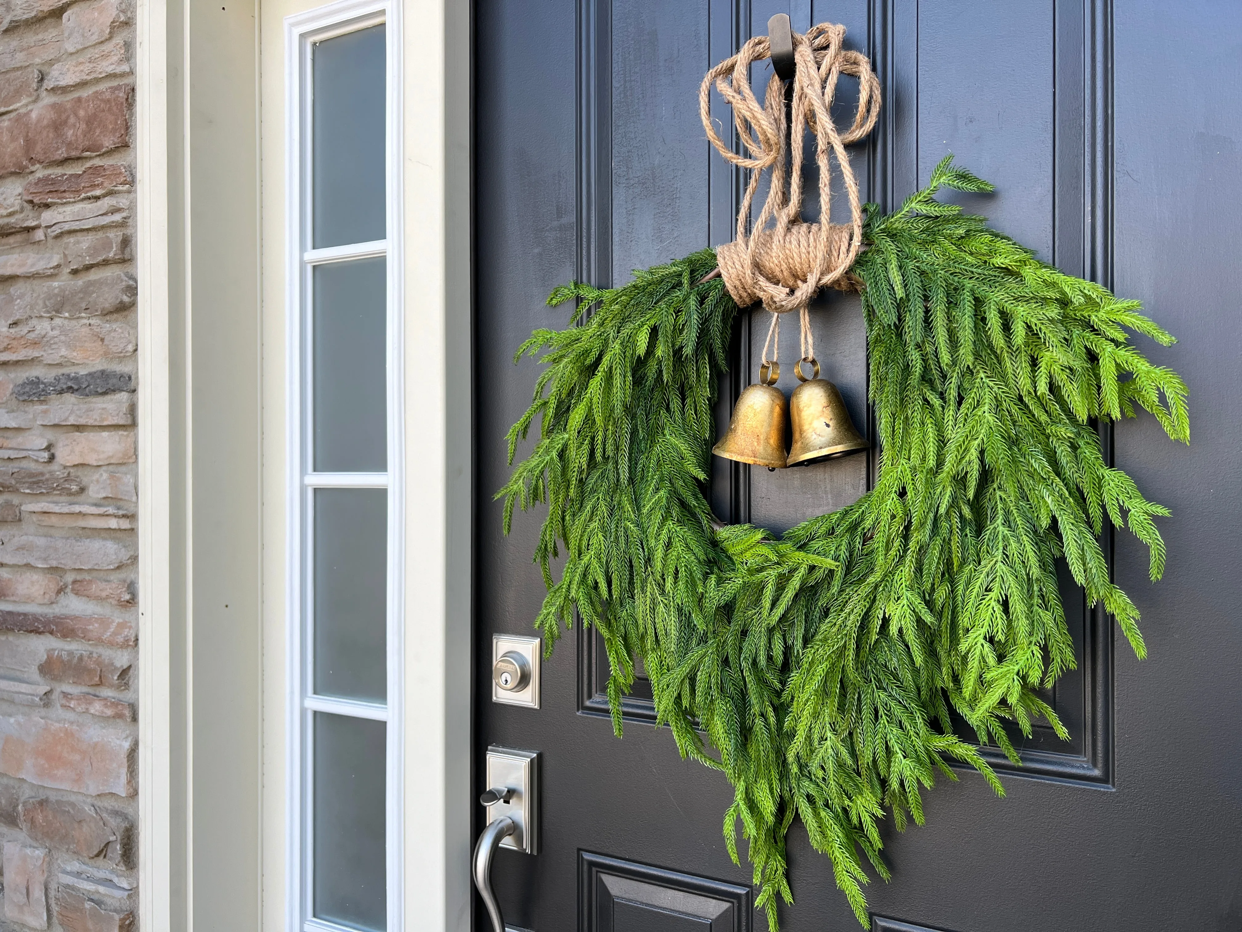 Norfolk Pine Bell Wreath for Christmas