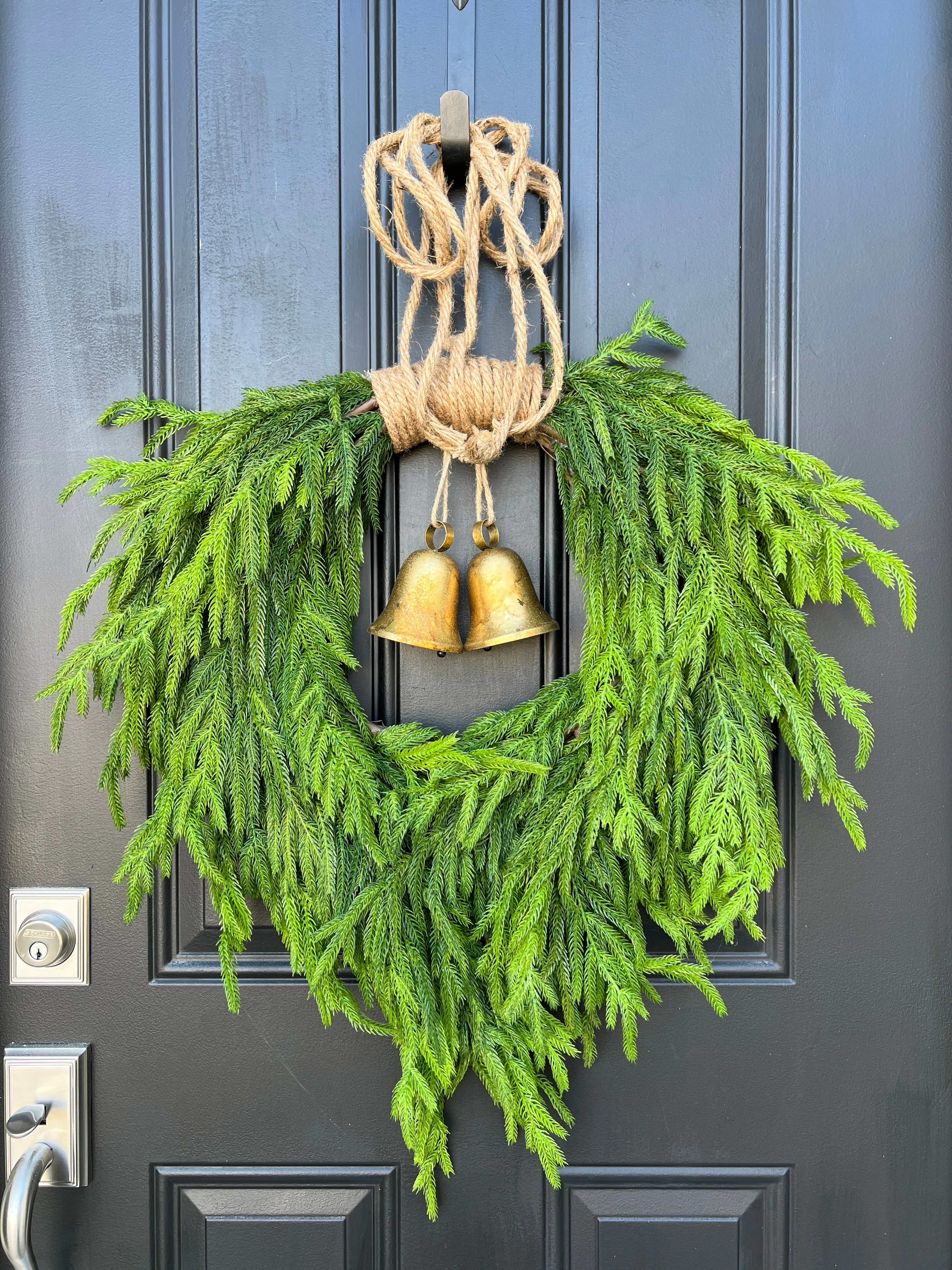 Norfolk Pine Bell Wreath for Christmas