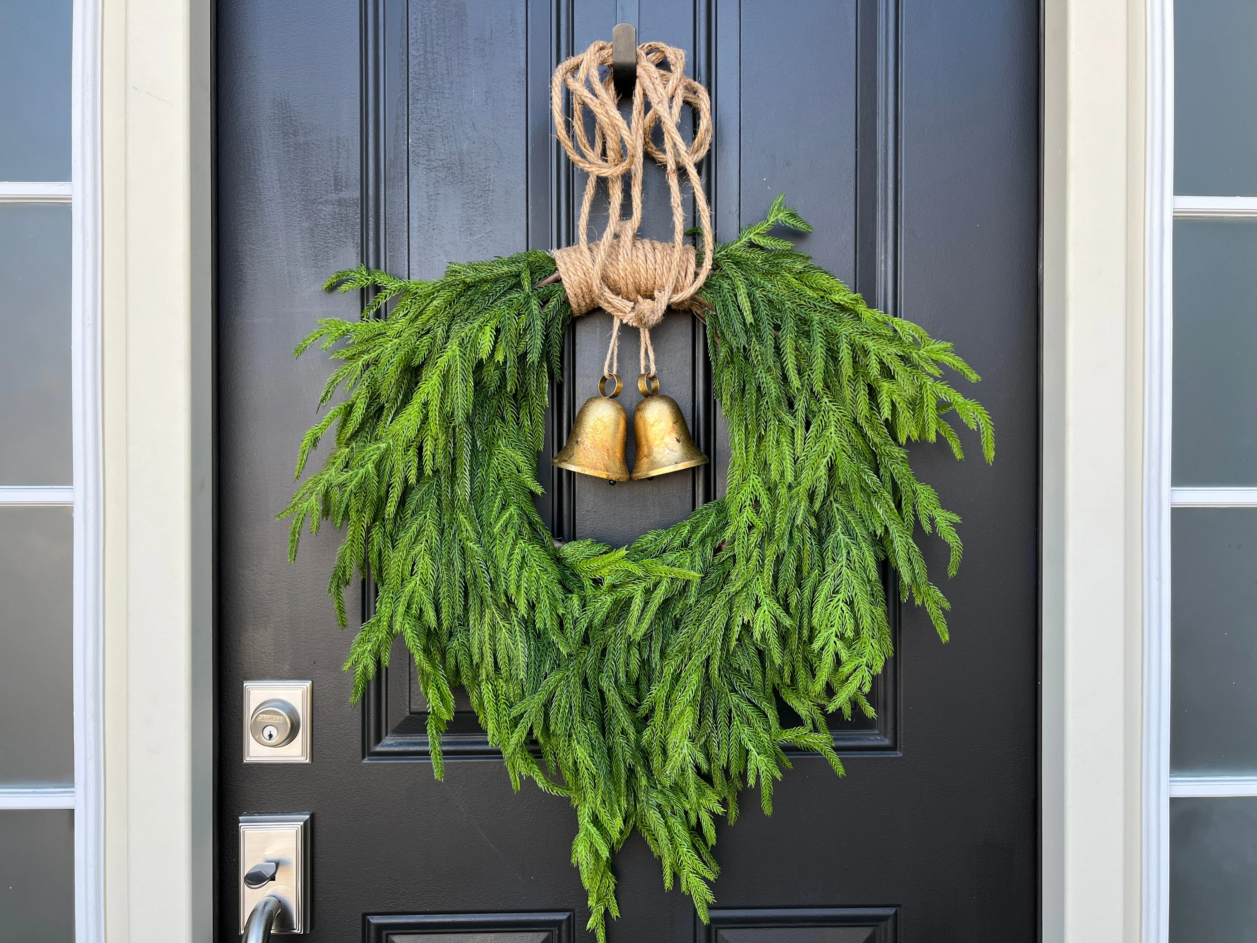 Norfolk Pine Bell Wreath for Christmas