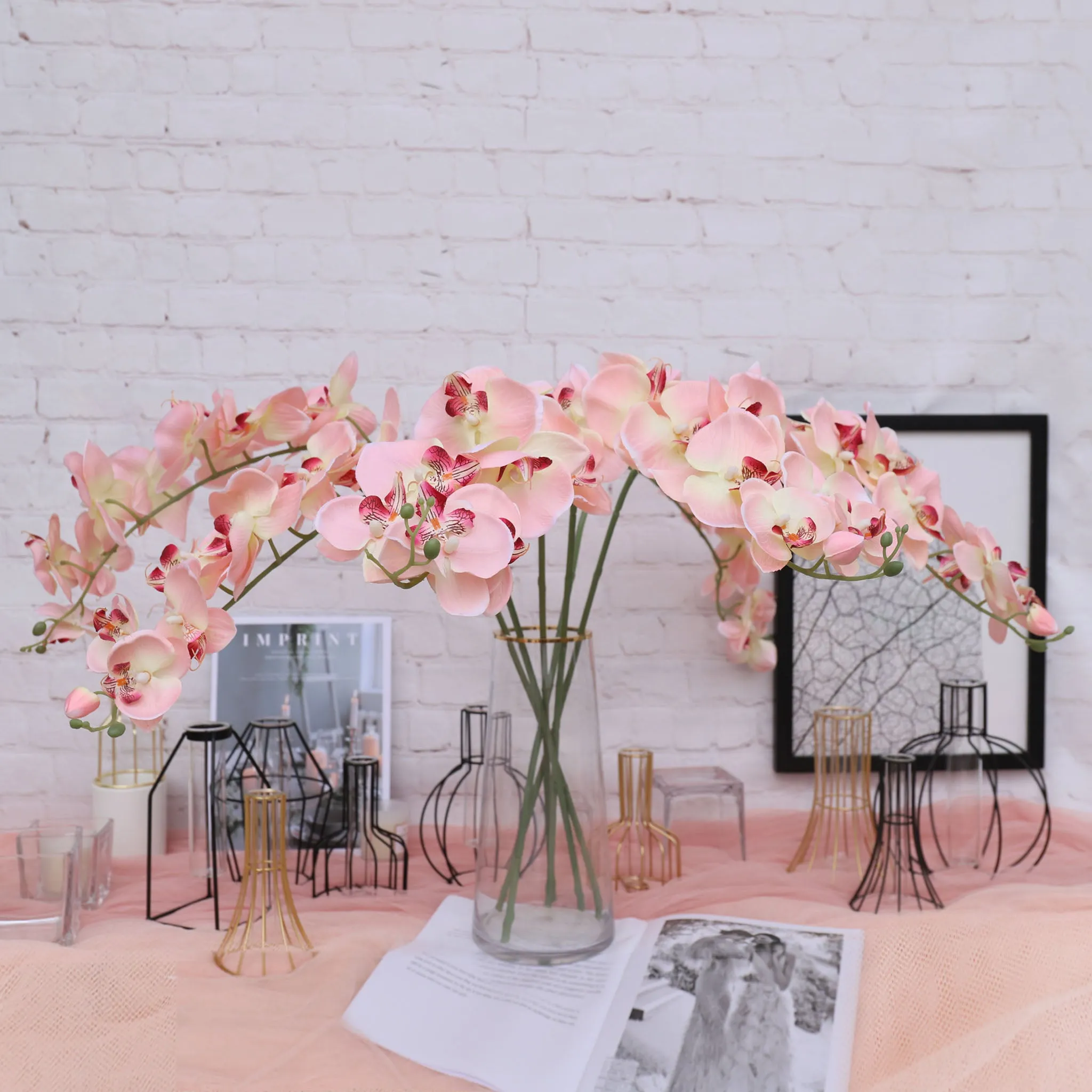 Orchid Centerpieces Butterfly Artificial Flowers 5pcs Wedding Dinner Venue Decoration