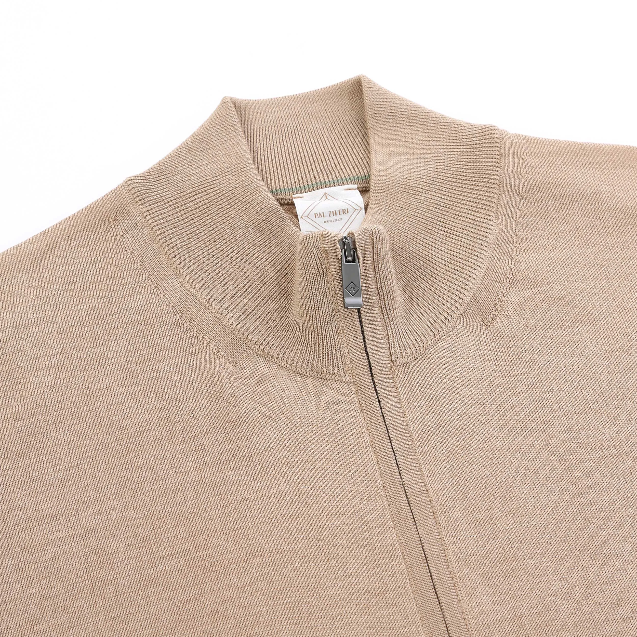 Pal Zileri Zip Thru Cardigan in Beige