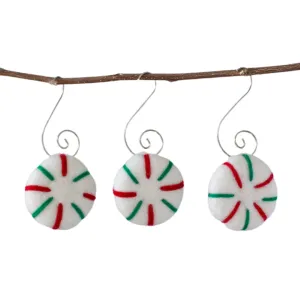 Peppermint Christmas Tree Ornaments- Red & Green Stripes