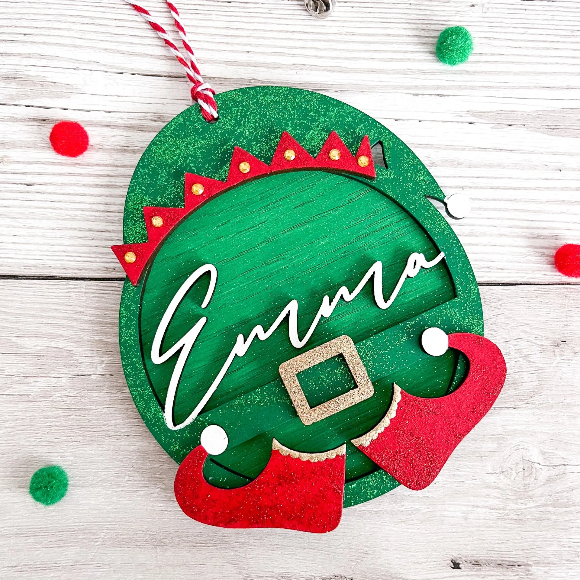 Personalised Elf Hanging Decoration