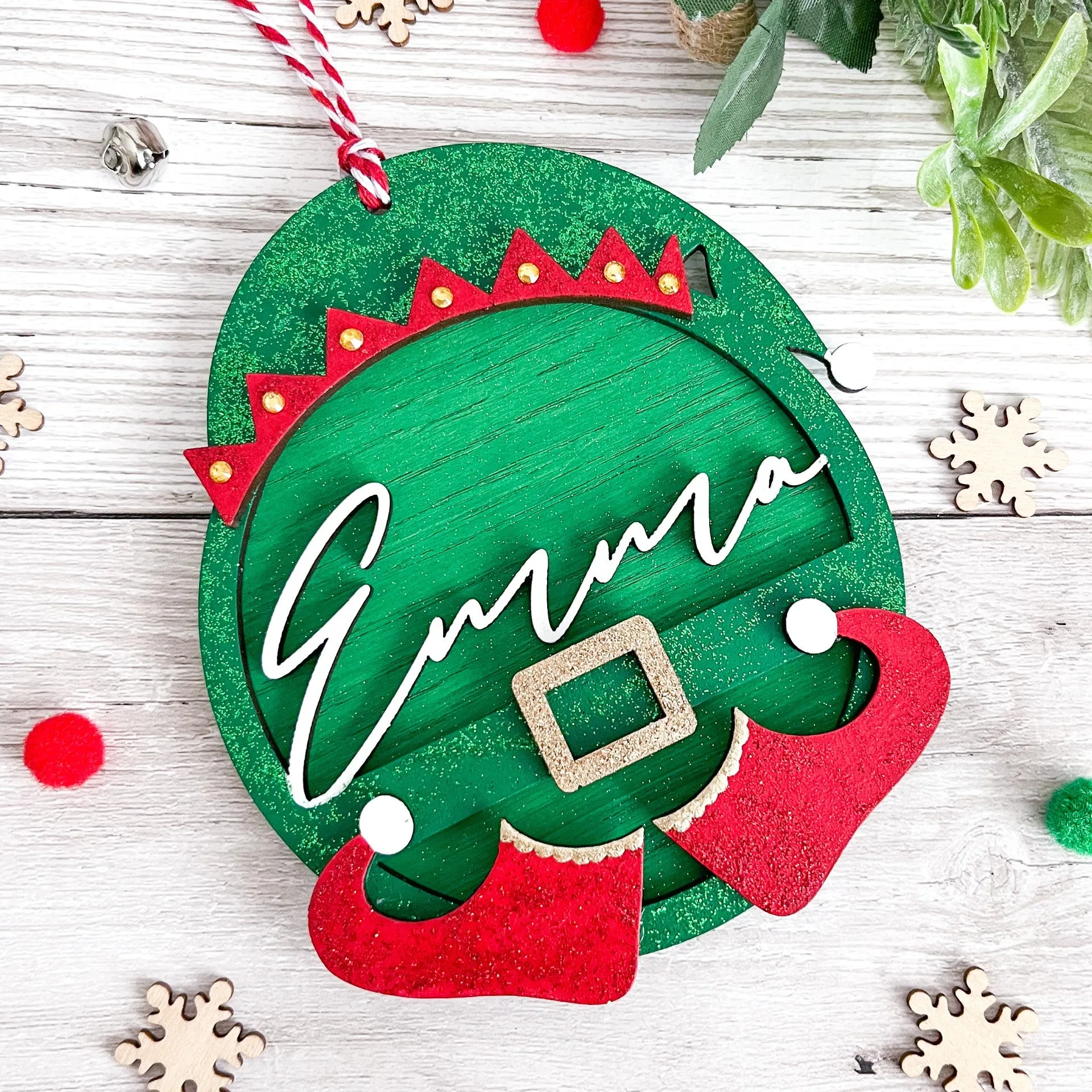 Personalised Elf Hanging Decoration