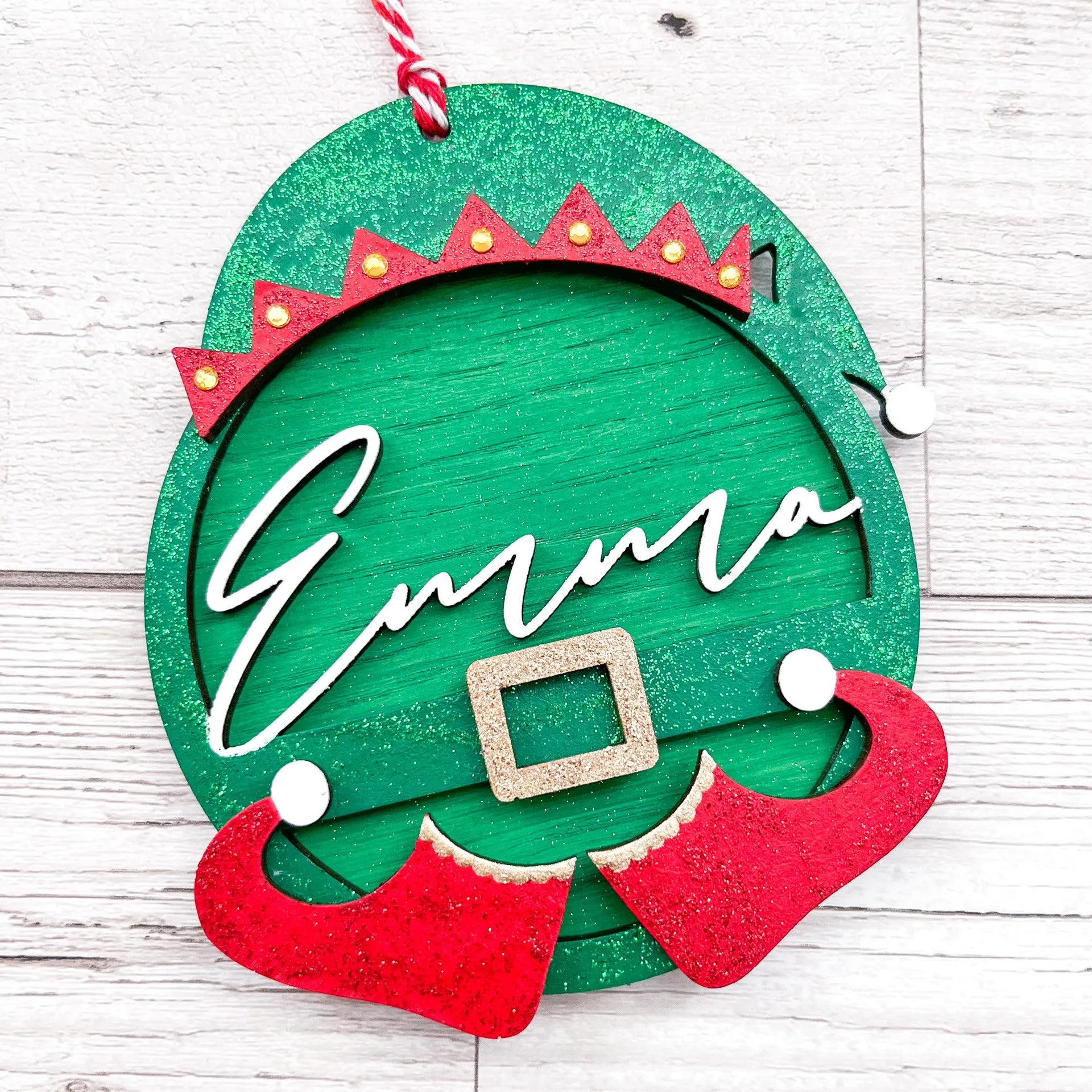 Personalised Elf Hanging Decoration