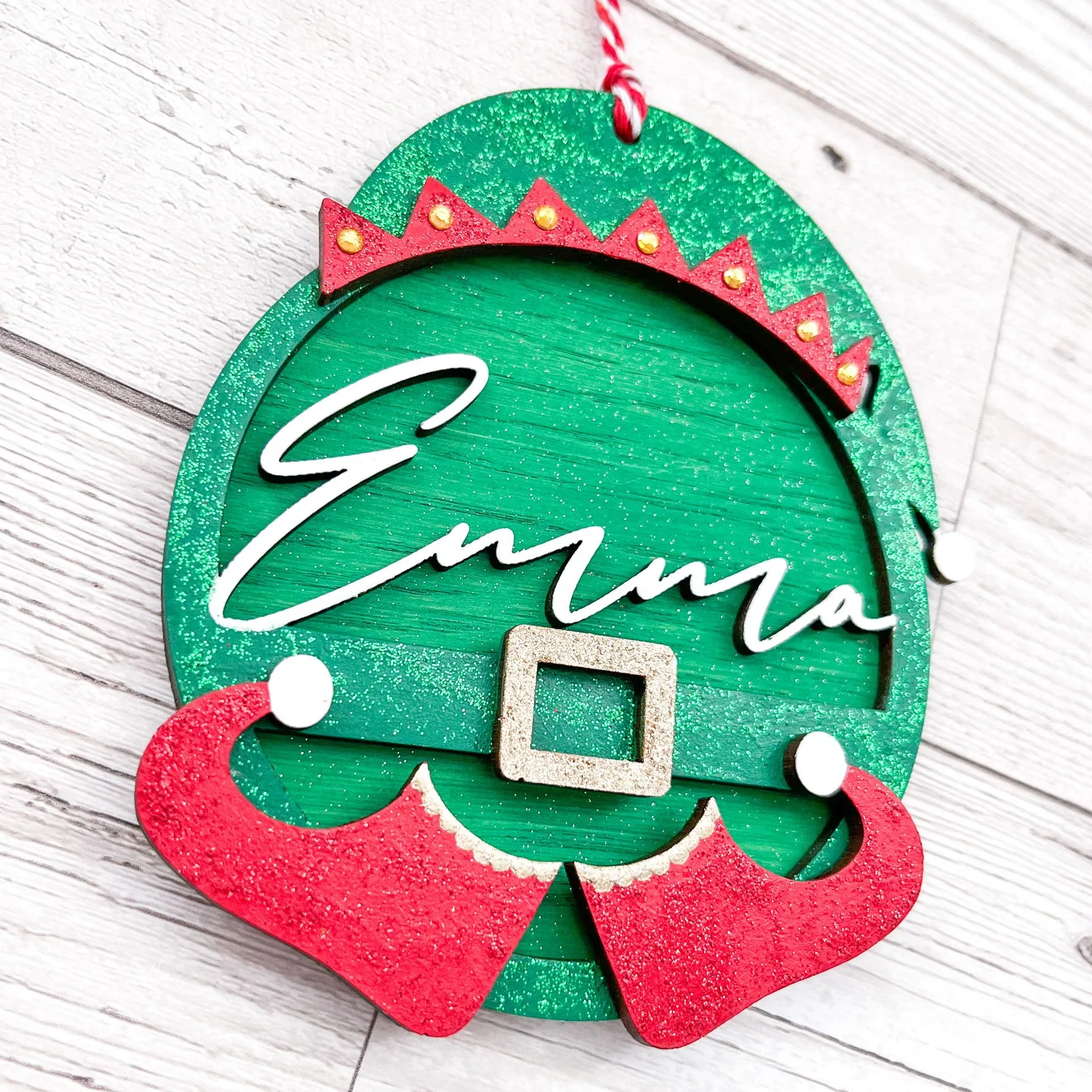 Personalised Elf Hanging Decoration