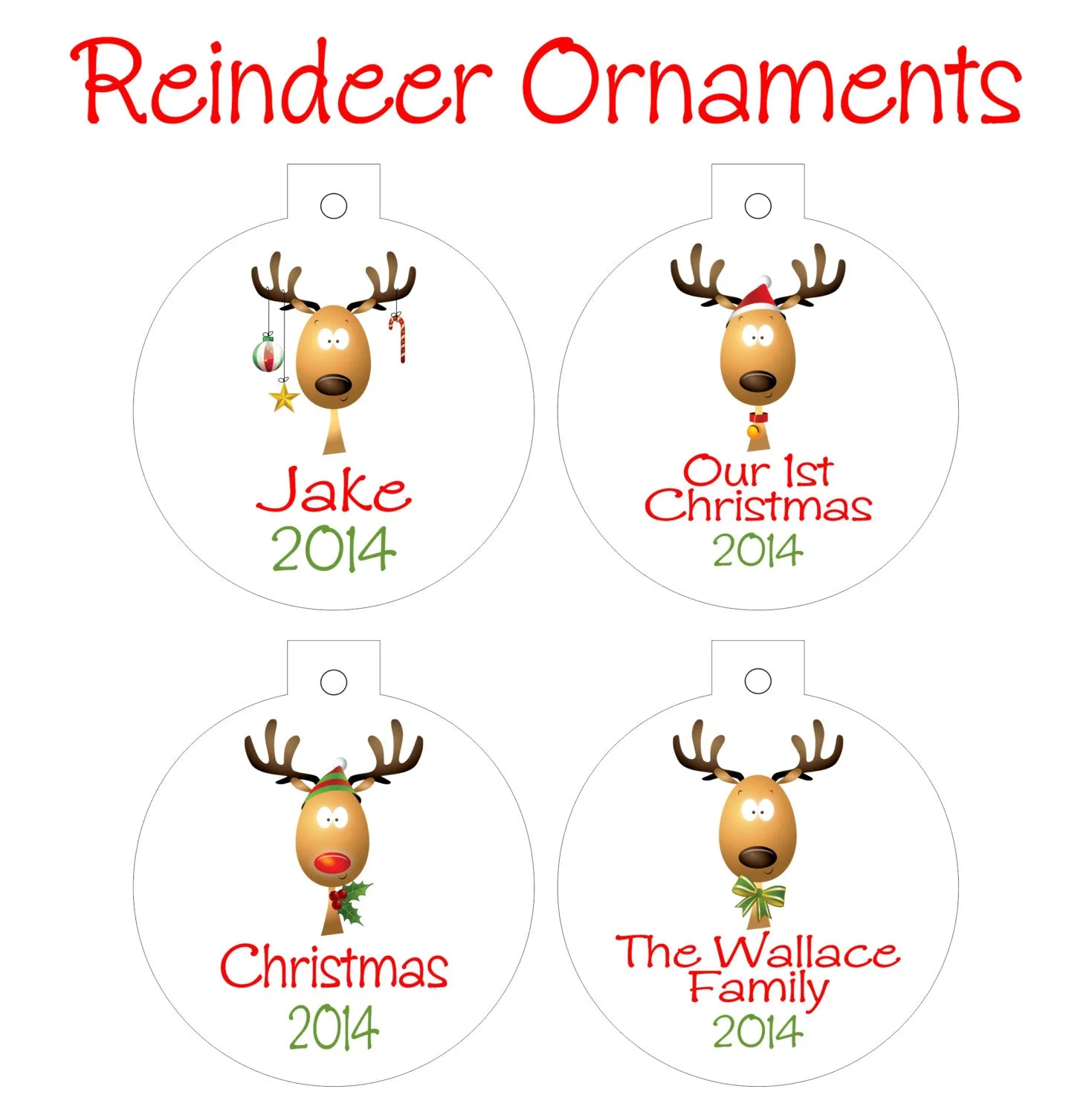 Personalized Reindeer Ornament