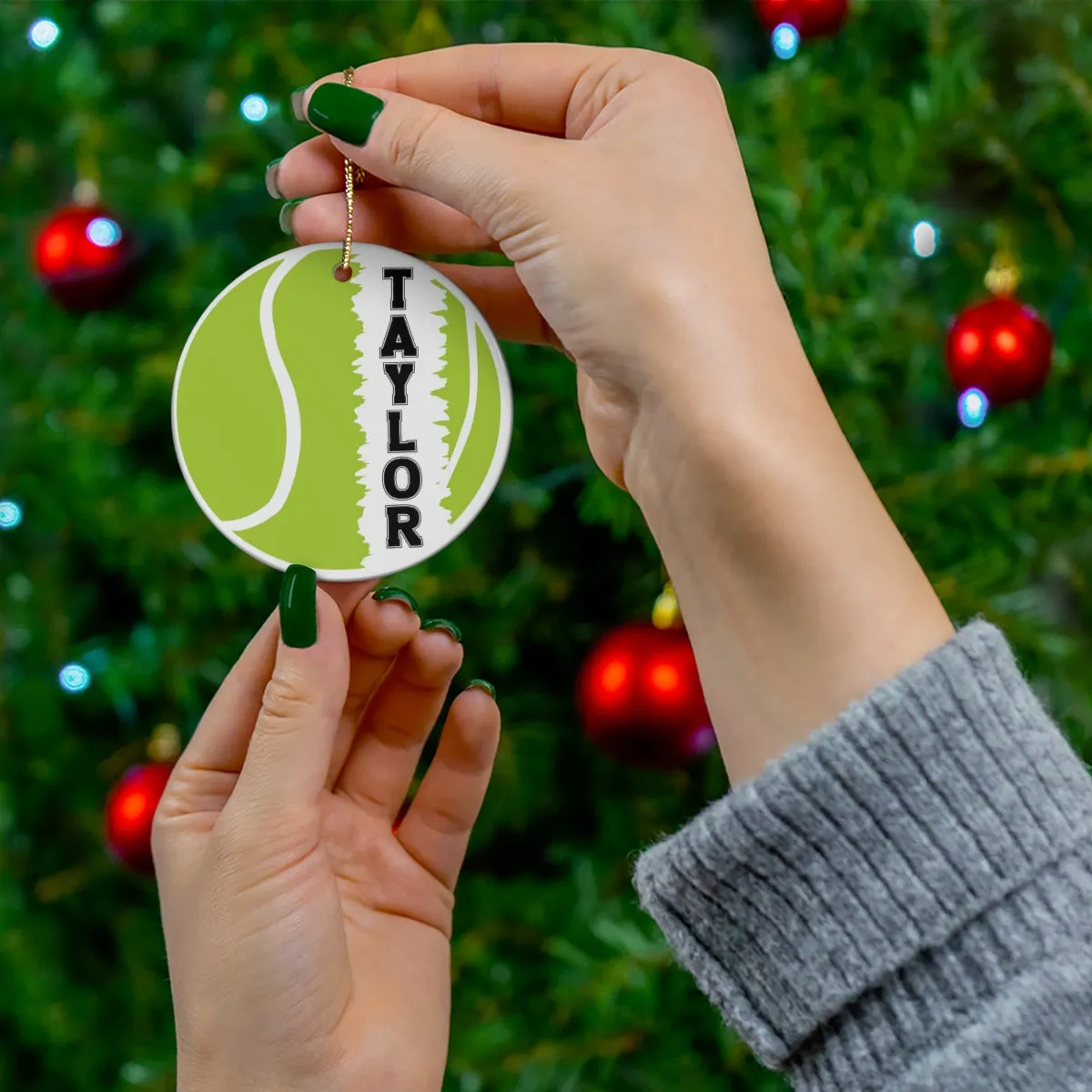 Personalized Tennis Christmas Ornament