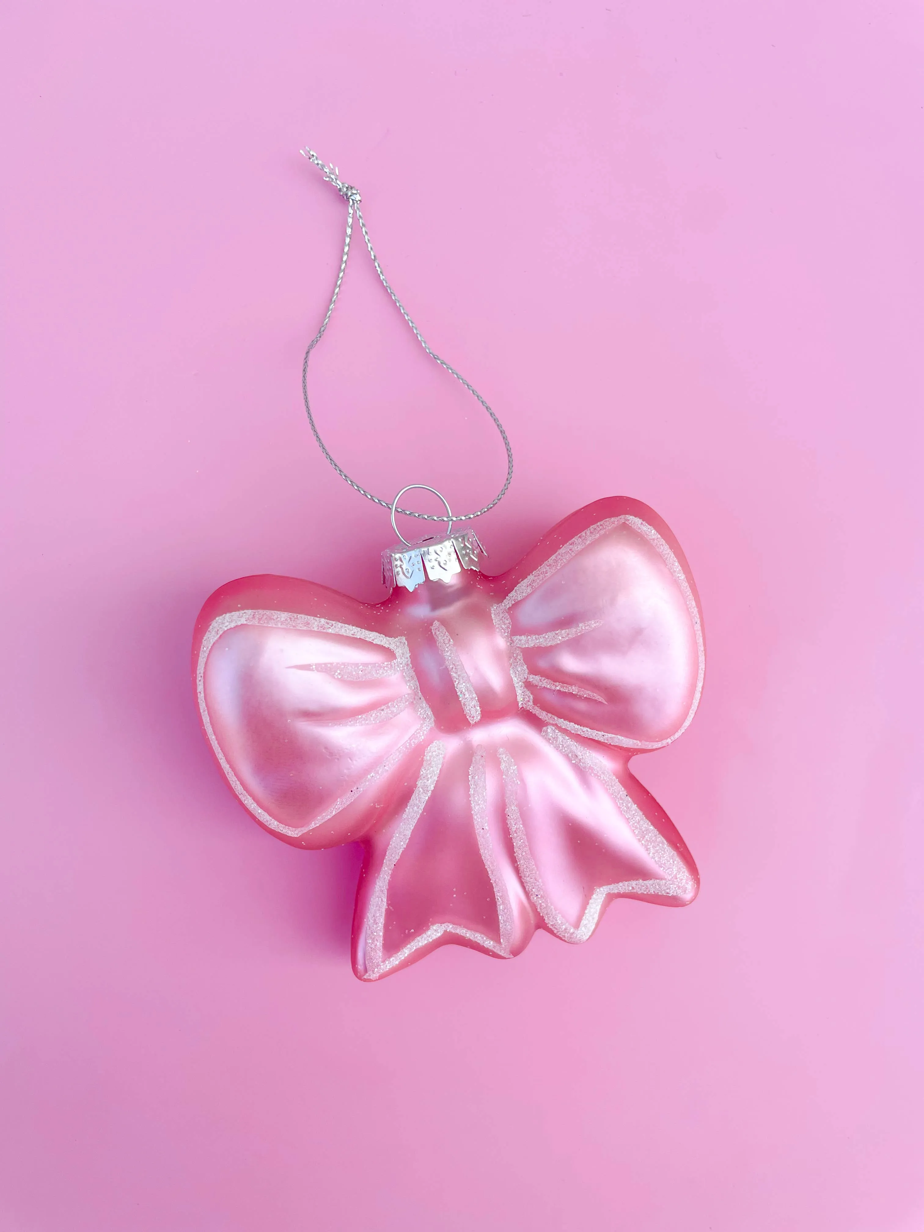 Pink Bow Christmas Ornament