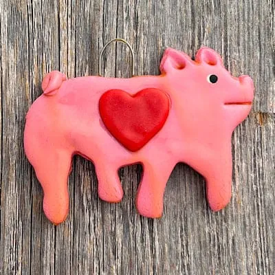 Pink Pig Christmas Ornament