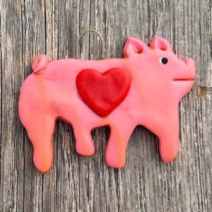 Pink Pig Christmas Ornament