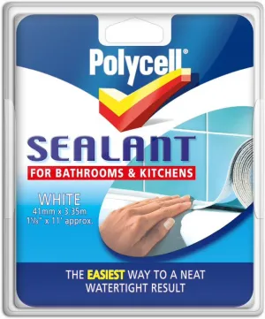 Polycell Sealant Strip For Kitchen & Bathrooms 41MM White