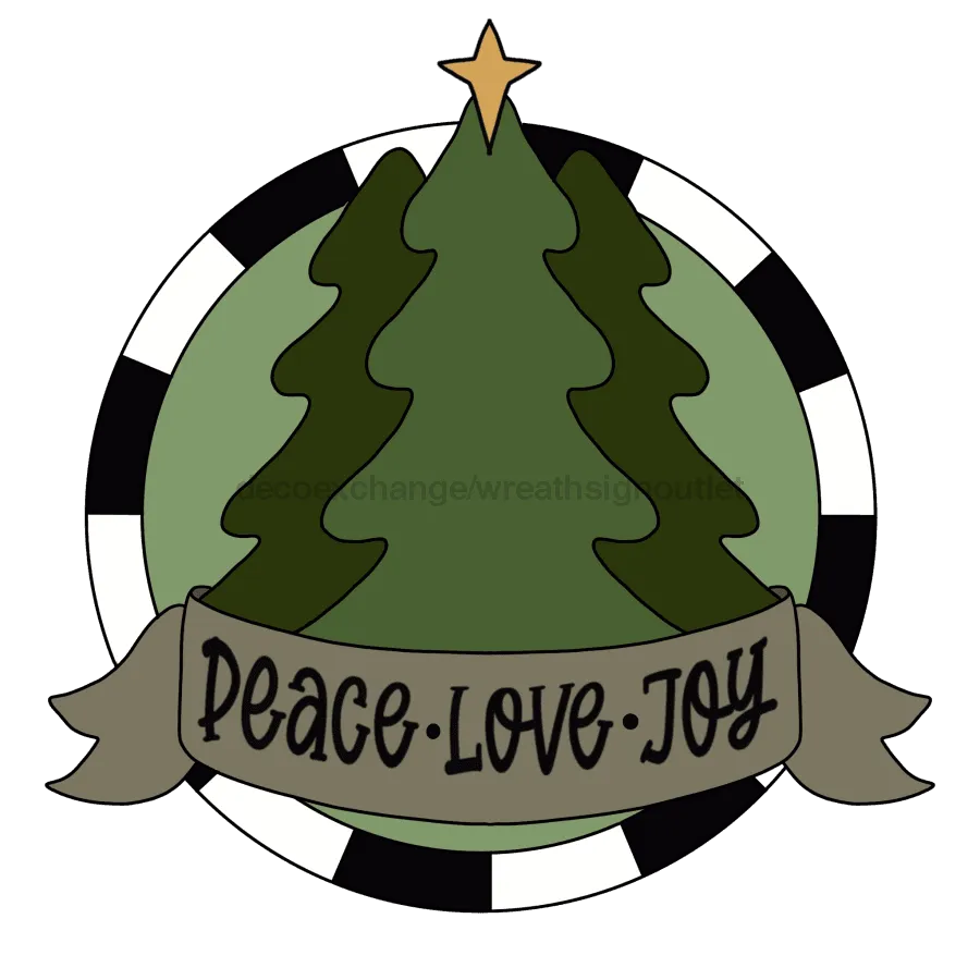 PRE-ORDER: Christmas Sign, Peace Love Joy Sign, Christmas Tree Sign, wood sign, PCD-W-046, 22" Door Hanger