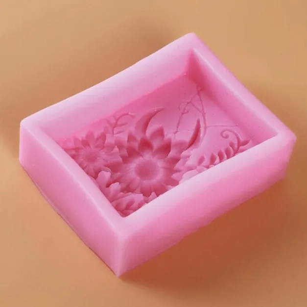 Rectangle Daisy Soap Mold For Handmade Soap Lotion Bar Making Tool Supplies DIY Flower Tile Silicone Mold Mould Polymer Clay Resin Wax